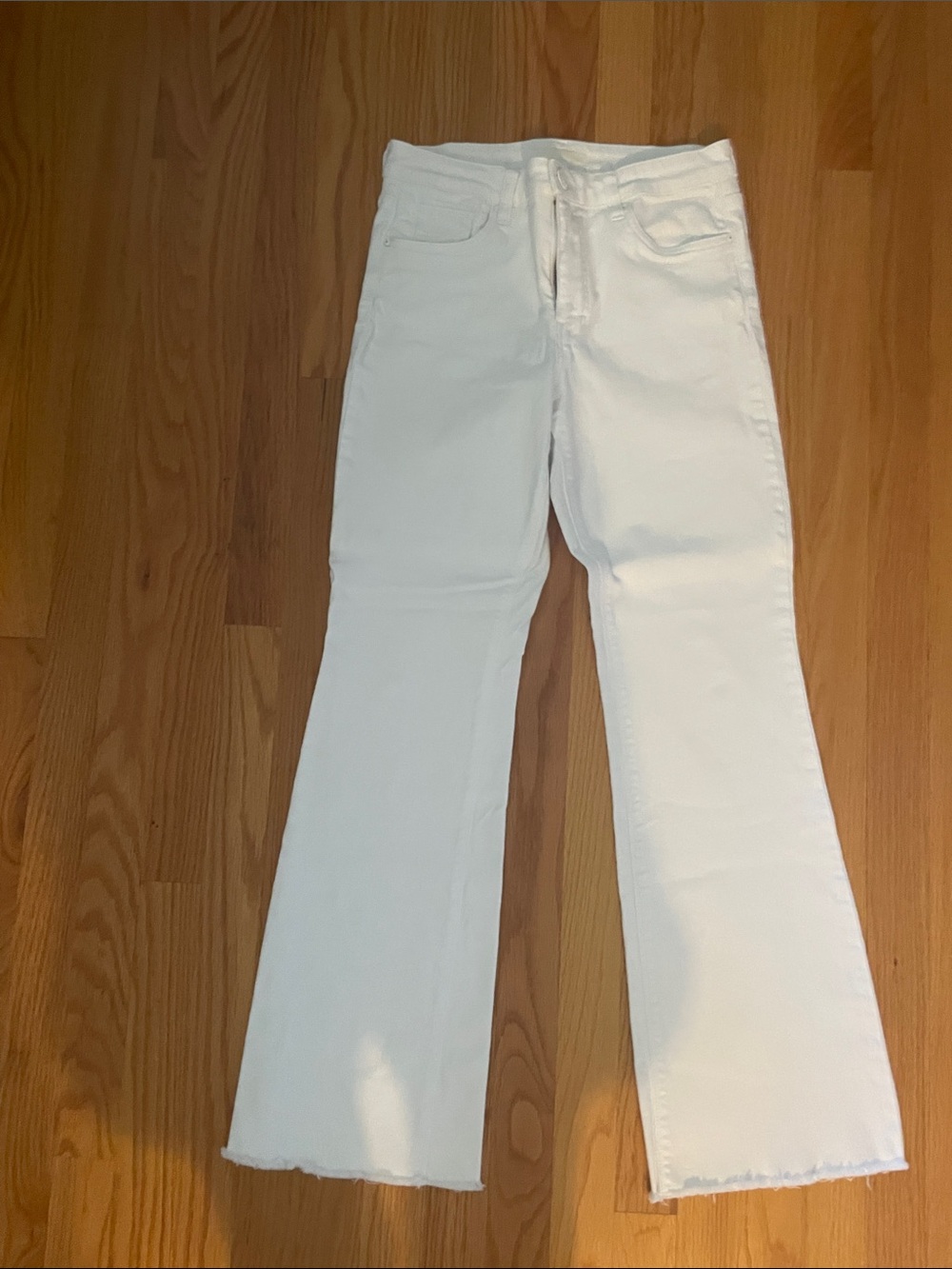 Kut from the Kloth White Raw Hem Flare Jeans